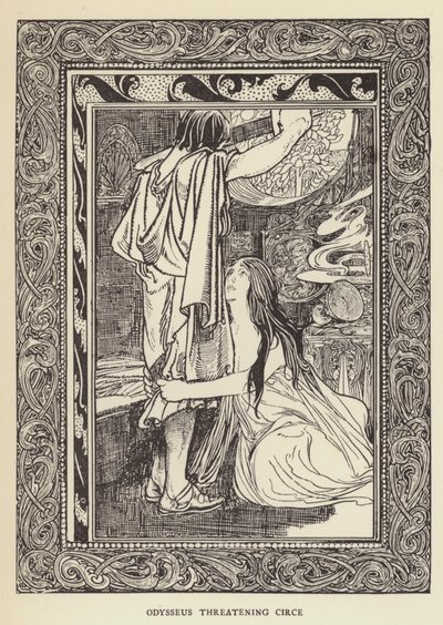 Odysseus truer Circe af Sir John Charles Robinson