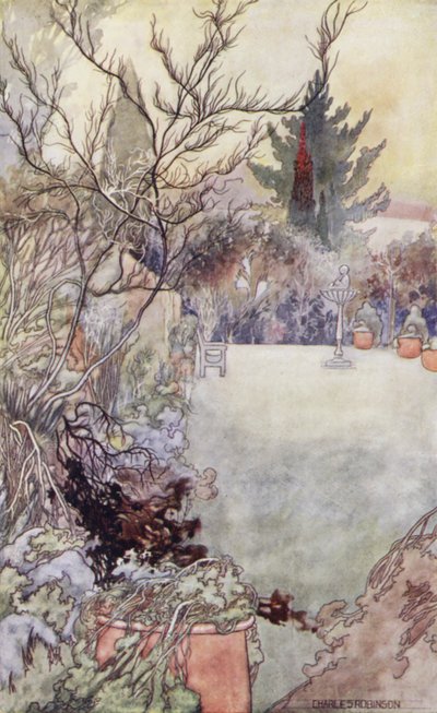 Our Sentimental Garden: The Holly Tree (farve litho) af Charles Robinson