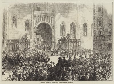 Modtagelse af den nye konge af Spanien ved katedralen, Barcelona af Sir John Charles Robinson