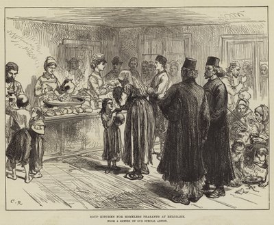Suppekøkken for hjemløse bønder i Beograd af Sir John Charles Robinson