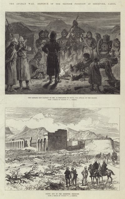 Den afghanske krig, forsvar af den britiske stilling ved Sherpore, Cabul af Sir John Charles Robinson