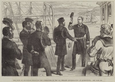 Hertugen af Edinburgh modtager kommandøren for den amerikanske fregatkonstellation i Queenstown af Sir John Charles Robinson