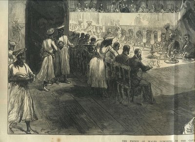 Prinsen af Wales spiser frokost i Elephanta-grotterne af Charles Robinson