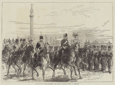 Prinsen af Wales gennemgår Norfolk Artillery Militia i Yarmouth af Sir John Charles Robinson