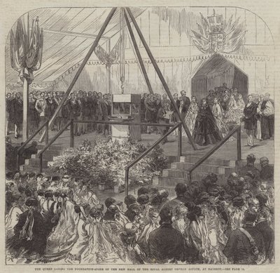 Dronningen lægger grundstenen til Royal Albert Orphan Asylums nye hal ved Bagshot af Sir John Charles Robinson