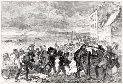 Tay Bridge Disaster: Vragstykker kastet op på stranden ved Broughty Ferry af Charles Robinson