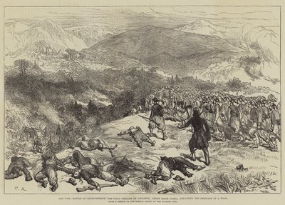 Krigen, slaget ved Kniejesevacz, den første infanteribrigade under Hafiz Pasha angriber servierne i en skov af Sir John Charles Robinson