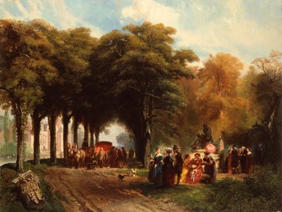 A Sunny Afternoon in the Park (olie på lærred) af Charles Rochussen