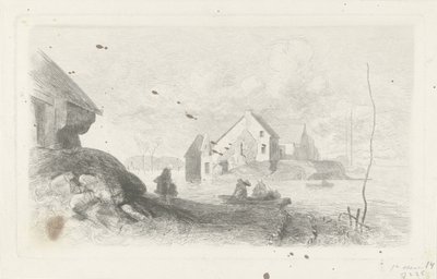 Oversvømmelse ved Lith Flood disaster 1855 (serietitel) af Charles Rochussen