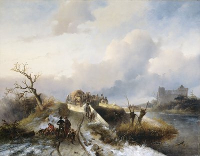 Hjemkomst fra jagten, ca. 1845 (olie på lærred) af Charles Rochussen