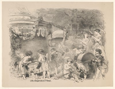 Scene fra stykket Prinsesse uden hjerte Meddelelser om balletter og skuespil opført i Amsterdam City Theatre (serietitel) af Charles Rochussen