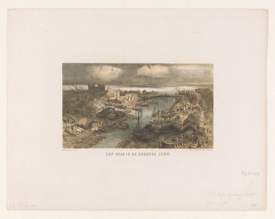Bybilledet En by i det niende århundrede (titel på objekt) af Charles Rochussen