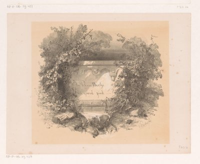 Titel på væg i landskab Titelside for: Jacques Collin de Plancy, La Reine Berthe au grand pied, 1842 af Charles Rochussen