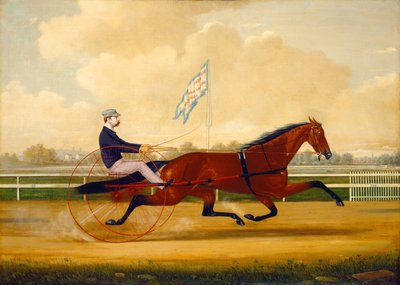 Budd Doble Driving Goldsmith Maid i Belmont Driving Park af Charles S. Humphreys
