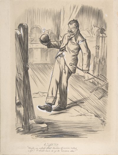 A Tight Fit, 1872. af Charles Samuel Keene