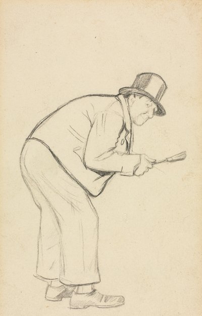 Studie til "A Woman Hater" af Charles Samuel Keene