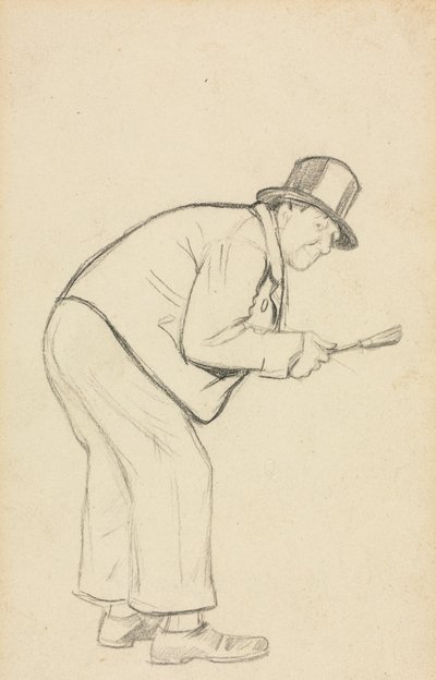 Studie for en kvindehader. af Charles Samuel Keene