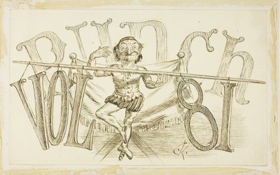 Studie til titelside fra Punch, bind 81 af Charles Samuel Keene