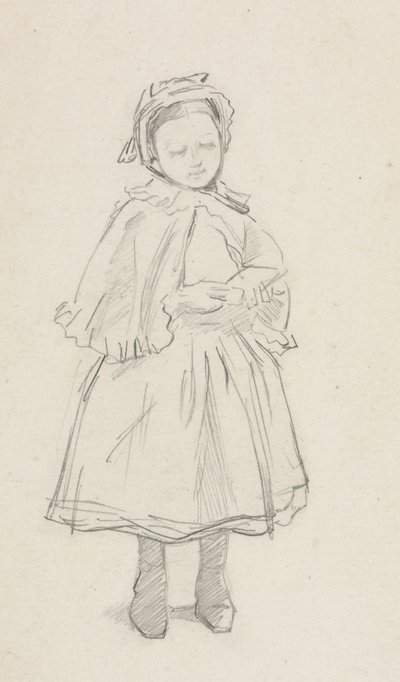 Studie for en lille pige. af Charles Samuel Keene