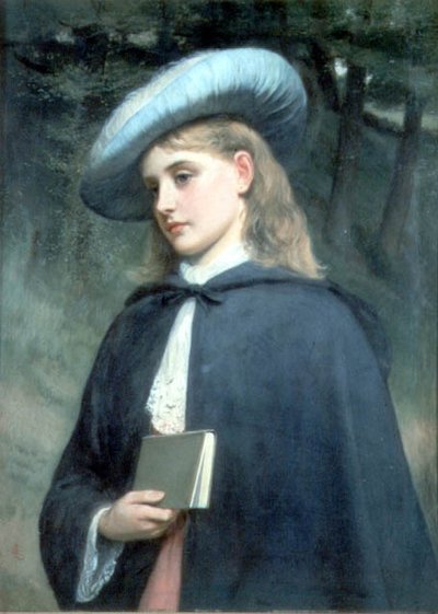 Pige holder en bog af Charles Sillem Lidderdale