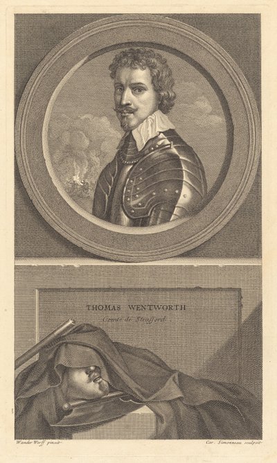 Thomas Wentworth, jarl af Strafford af Charles Simonneau after Adriaen van der Werff after Sir Anthony van Dyck