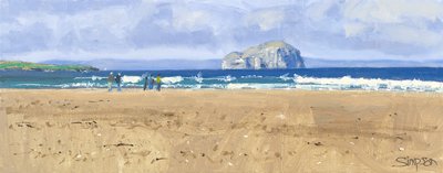 Bass Rock, Belhaven, 2015 (olie på lærred) af Charles Simpson
