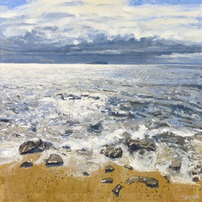 Crail Shore, 2015 (olie på lærred) af Charles Simpson