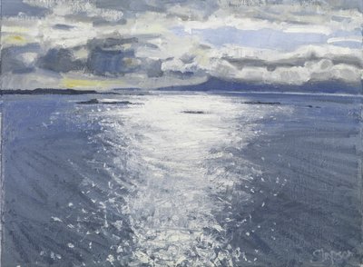 Dark Evening, 2017 (olie på lærred) af Charles Simpson