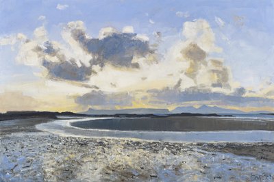 Aftenskyer, Eigg  Rum, 2015 (olie på lærred) af Charles Simpson