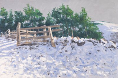 Small Wood, Torwoodlee, 2017 (olie på lærred) af Charles Simpson