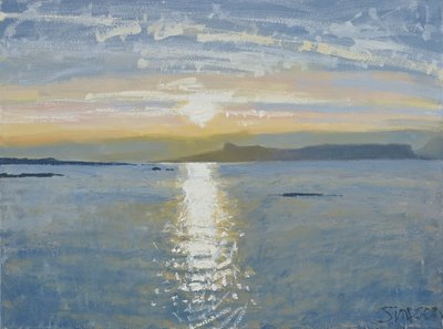 Sunset Sea, 2013 (olie på lærred) af Charles Simpson