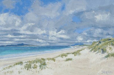 West Beach, Berneray, 2013 (olie på lærred) af Charles Simpson