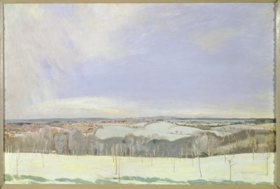 The Weald Winter, (tempera på panel) af Charles Sims