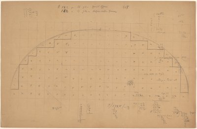Diagram af en Lunette [verso] af Charles Sprague Pearce