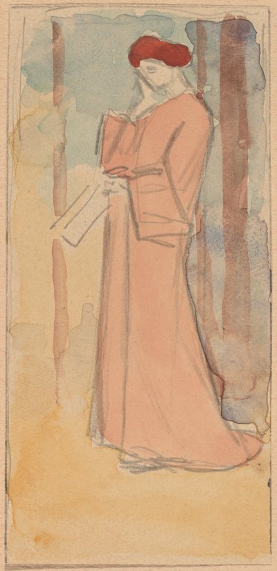 Undersøgelse for et panel af Charles Sprague Pearce