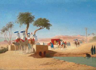 Kejserinde Eugenie besøger pyramiderne, af Charles Theodore Frere