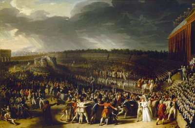 Federationens festival på Champ de Mars den 14. juli 1790, 1792. af Charles Thevenin