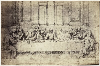 Fotoreproduktion af en tegning af Raphael, Den sidste nadver af Charles Thurston Thompson