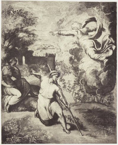 Fotogengivelse af en tegning af Raphael, udvisning af Adam og Eva fra paradis af Charles Thurston Thompson