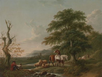 Landskab med en hyrde af Charles Towne
