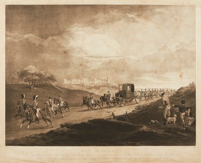 Kong George III i sin vogn af Charles Turner