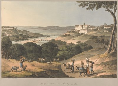 Nr. 3  Byen Coimbra ved floden Mondego i 1810 af Charles Turner