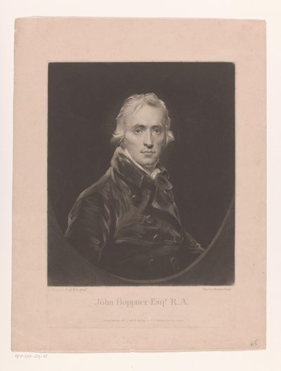 Portret af John Hoppner John Hoppner Esqr. R.A. (titel på objekt) af Charles Turner