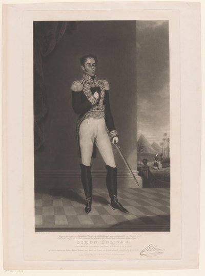 Portret af Simón Bolívar af Charles Turner