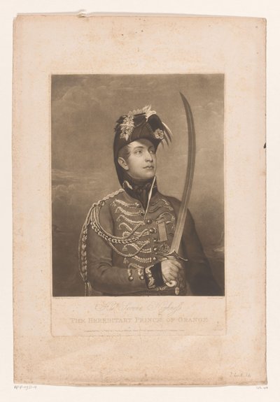 Portret van Willem II, konge der Nederlanden Hans fredfyldte højhed arveprinsen af Orange (titel på objektet) af Charles Turner