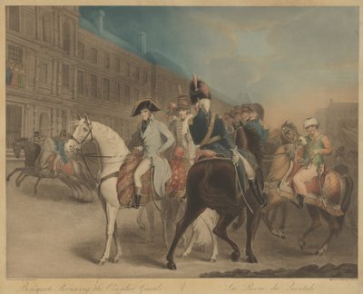 Bonaparte gennemgår den konsulære vagt (La Revue du Quintidi) af Charles Turner after John James Masquerier