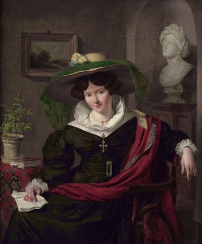 Portræt af Carolina Frederica Kerst, hustru til Louis Royer af Charles van Beveren