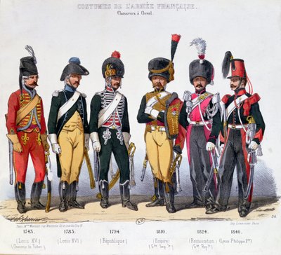 Kostumer af franske kavalerister fra 1743 til 1840 af Charles Vernier