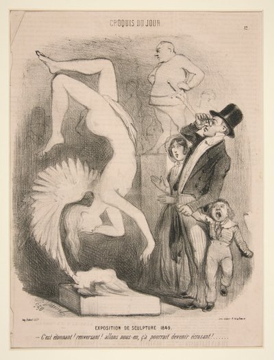 Exposition de Sculpture 1849 (Exhibition of Sculpture 1849), fra serien Sketch of the Day offentliggjort i Le Charivari af Charles Vernier