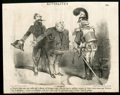 Illustration af Charles Vernier (? -1887) i Le Charivari - Om - Tyskland Preussen, republikkens præsident, Frosdorf - Ratapoil af Charles Vernier